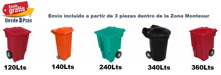 Contenedores de Basura Rotomoldeo 2 ruedas y tapa